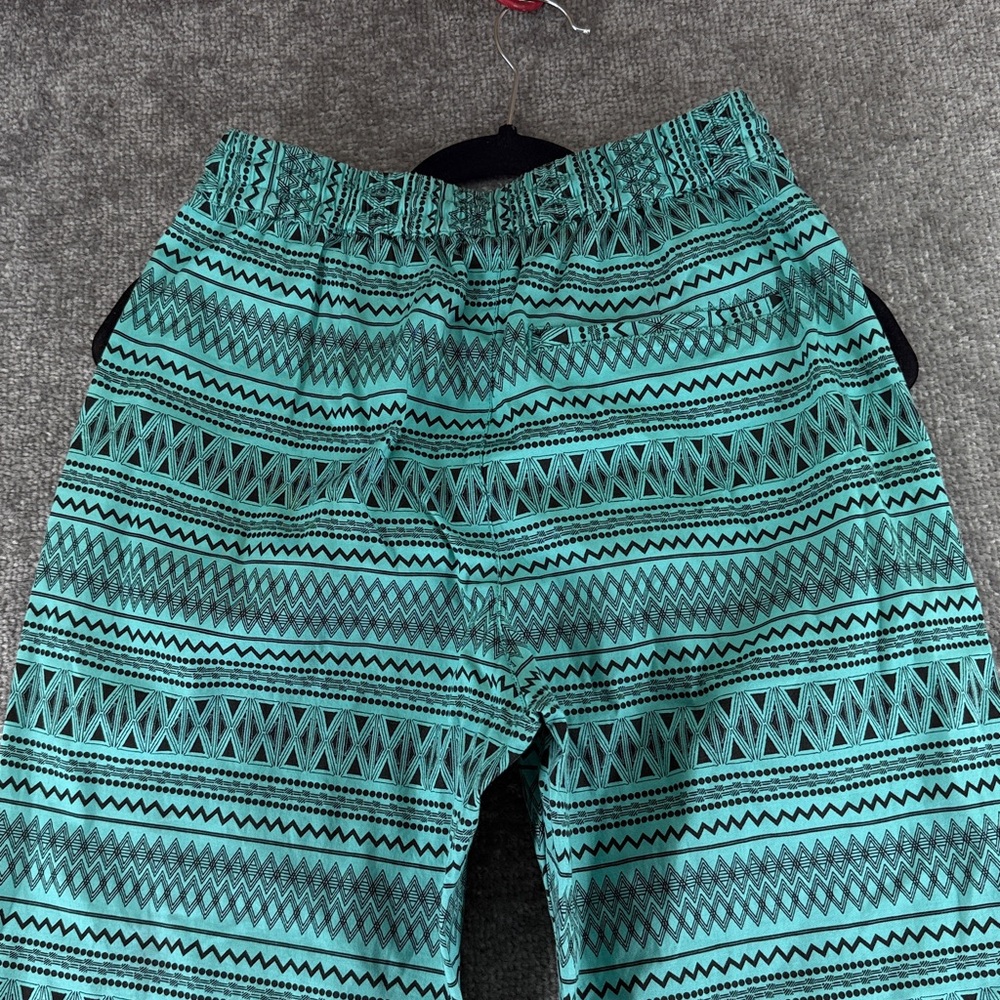 Titicaca Pull On Pants Teal Blue Patterned Joggers Womens M Mid Rise Straight - Picture 7 of 7